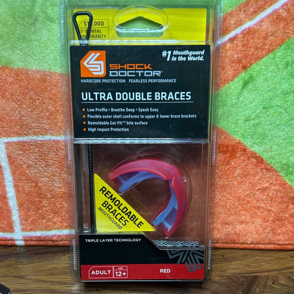 New Shock Doctor Ultra Double Braces Mouth Guard Ages 12+
